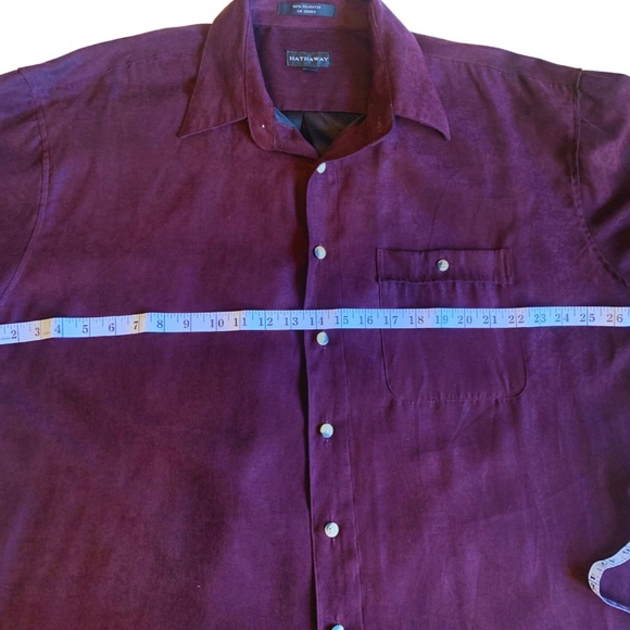 Hathaway Mens Faux Suede Button Down - Picture 5 of 6